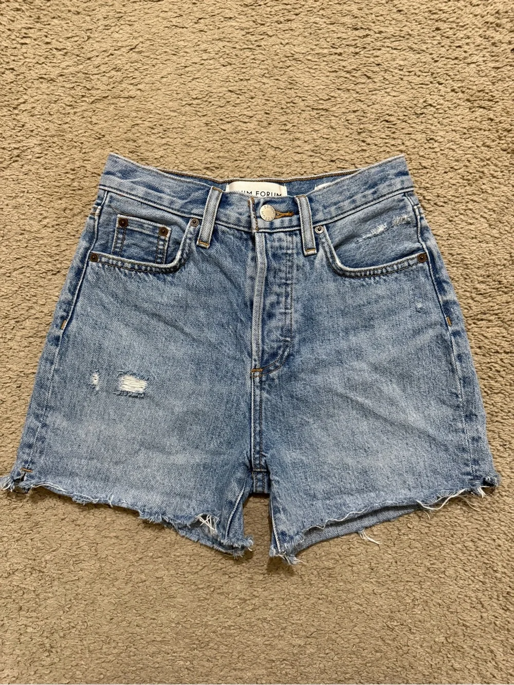 Aritzia Denim Forum The Yoko Mid-Thigh Denim jean Shorts